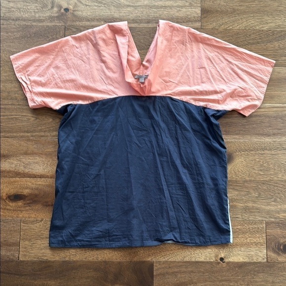 COS Tops - COS Pink and Blue V-Neck Boxy Blouse